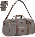 60L Travel Bags for Men, Nomad Canvas Duffle Bag Vintage Genuine Leather Travel by DensataTravelBag
