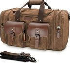 Wildroad Waxed Canvas Genuine Leather 50L Waterproof Duffle Bag by WILDROAD