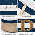 Becokan Beach Bag Initial Beach Tote - Image 2