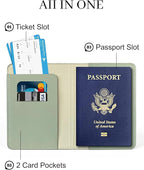 Passport Holder for Travel Essentials, RFID Blocking Passport Cover Case for - Image 3
