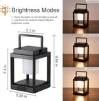 LETRY Outdoor Table Lamp, Brightness LED Nightstand Lantern, Portable - Image 2
