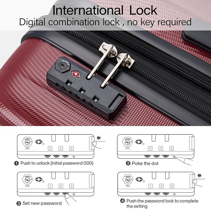 Hanke 24 Inch Expandable Checked Luggage Lightweight PC Hard Case Luggage - Image 8