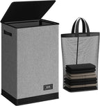 SOLEDI Laundry Hamper with Lid 90L Large & Tall Collapsible Laundry Basket by SOLEDI
