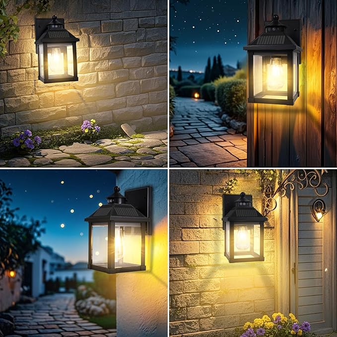 Solar Wall Lights Outdoor, Dusk to Dawn Solar Sconces, Motion Sensor Porch - Image 7