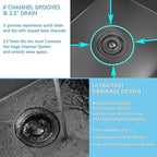 15x20 Drop In Bar Sink Black, 15 Inch Gunmetal Black Wet Bar Sink 18 Gauge - Image 3