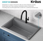 KRAUS Bellucci Workstation 33 in. Drop In Single Bowl Granite Kitchen Sink in - Image 8