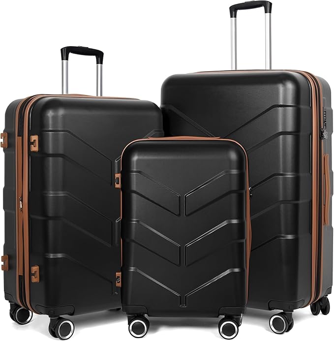 Luggage Sets 3 Piece with Spinner Wheel, Hardside Suitcase Set with TSA Lock by Unknown