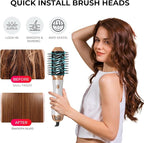 6 in 1 Hair Dryer Brush, Upgrade Detachable Blow Dryer Air Styler Wrap Curler, Hot Air Brush Curly Twist Curling Iron, Negative Ion Blow Dryer Hot Styler, Travel Hair Styling Tool