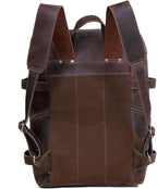 HLC Leather Brown Backpack For Men 17 Inch Genuine Laptop Backpack For Women - Image 8