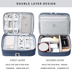 Lanola Travel Cable Organizer Bag, Electronic Accessories Case Portable Double - Image 3