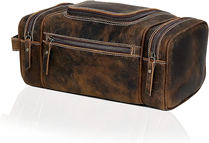 VC VINTAGE COUTURE Leather Toiletry Bag - Image 5
