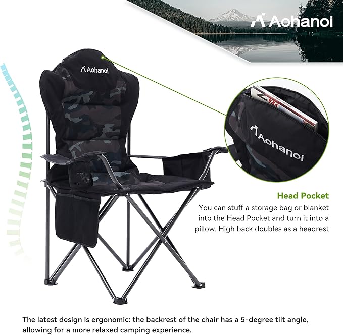 Camping Chairs, Outdoor Folding Chairs 2 Pack - Image 5