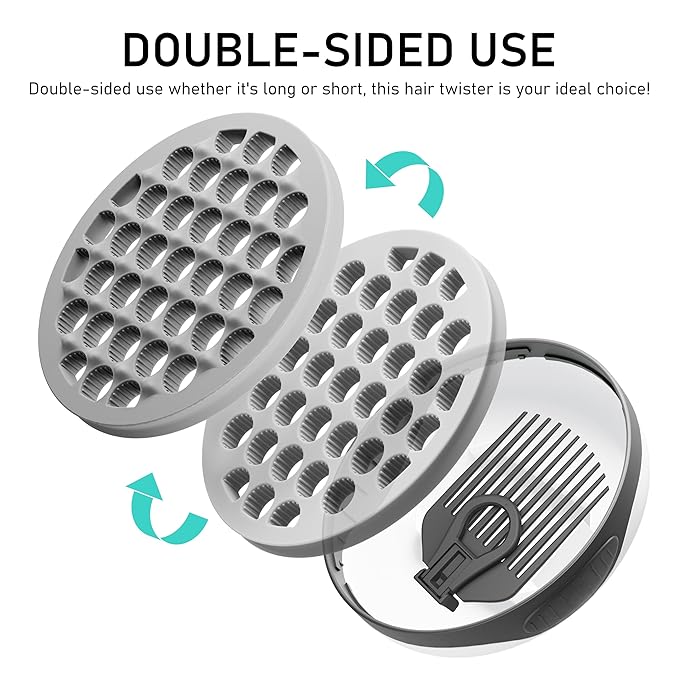 Silicone Twist Hair Brush, Magic Curling Hair Tool for Afro Curls,Vertical Stripe Curl Brushes, Detachable Two-Sided for Men Women Boy Girl Comb, Gray, 1 Piece