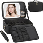 Relavel Makeup Bag with LED Mirror Travel Train Case Large Cosmetic Bags by Relavel