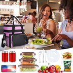 Insulated Lunch Bag Women | Large Adult Lunch Box | Double-Layer Reusable Lunch - Image 4