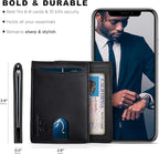 SERMAN BRANDS RFID Blocking Slim Bifold Genuine Leather Minimalist Front Pocket - Image 5