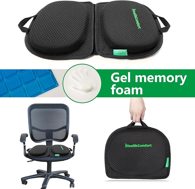 Small Travel Seat Cushion, Gel Memory Foam Seat Cushion, Supportive Butt Pillow - Image 7