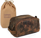 LEATHER VILLAGE Premium Leather Toiletry Travel Pouch - Image 7