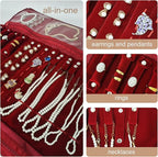 Velvet Travel Jewelry Case Roll Bag Organizer - Image 7