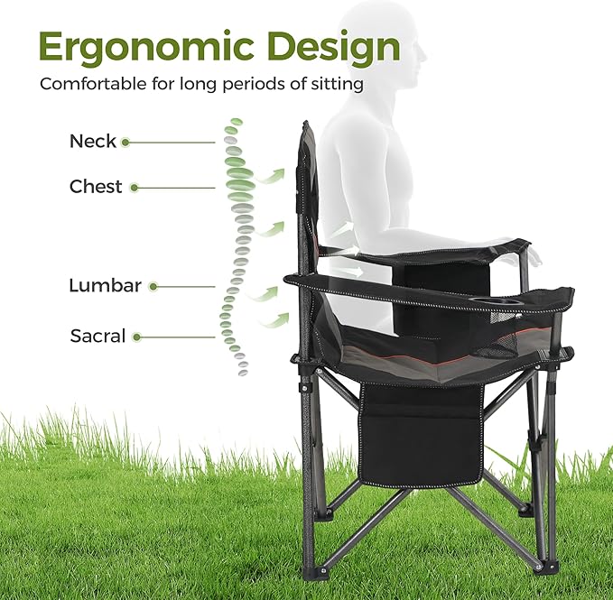 ALPHA CAMP Oversized Camping Chair Heavy Duty Lawn Chair - Image 3