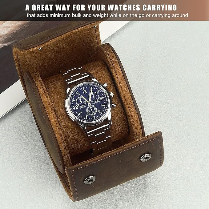 Longjet Watch Roll Travel Case for Men Portable Watches Organizer Box - Image 2