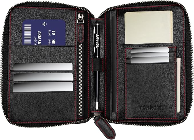 TORRO Travel Wallet – Genuine Leather Travel Organiser - Image 2
