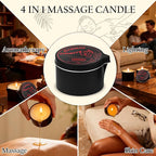TRINIDa Low Temperature Massage Oil Candle 2.35oz - Soy Wax & Coconut Oil Blend, Moisturizes Skin,Stress Relief, Couples Massage & Home SPA, Romantic Gift Massage Scented Candle (Cream Cherry Scent)