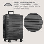 U.S. Traveler Boren Polycarbonate Hardside Rugged Travel Suitcase Luggage - Image 3