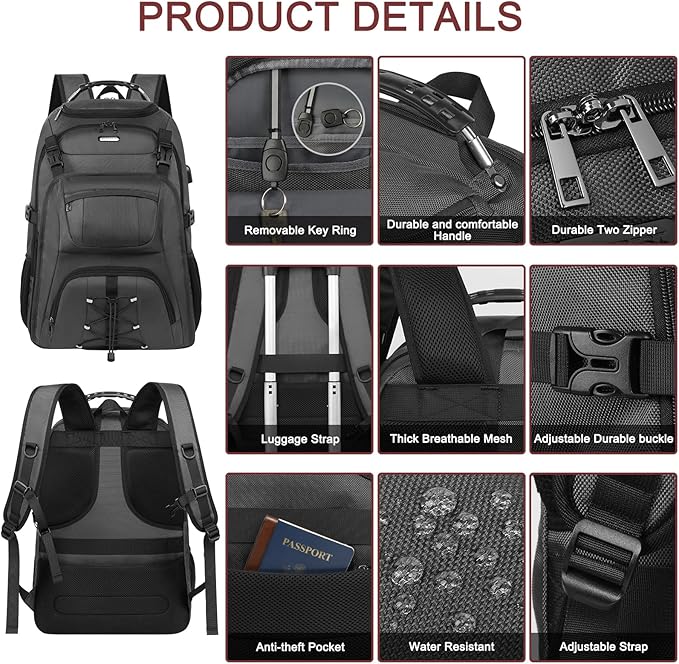 TSA Friendly Travel Laptop Backpack 18.4 inch XXXL Gaming Backpack - Image 3