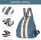 Goodhan Women Canvas Backpack Daypack Casual Shoulder Bag, Vintage Heavy-duty - Image 2