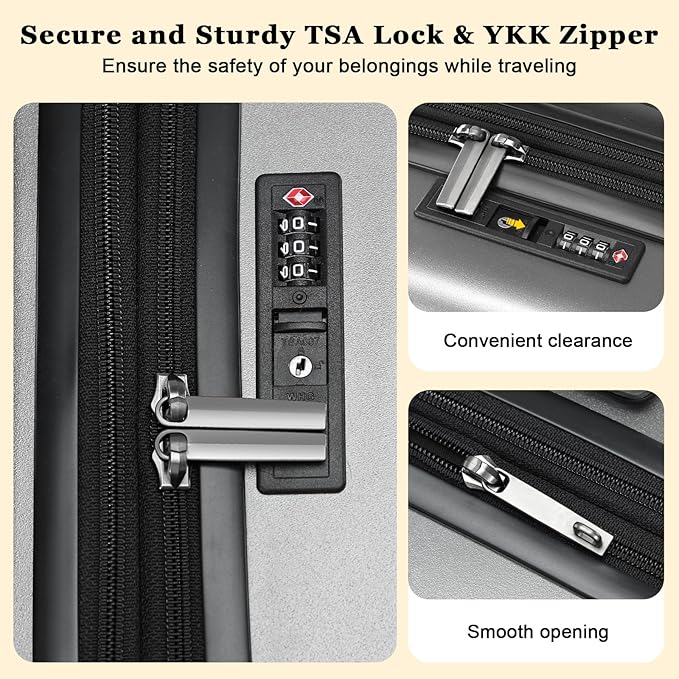 16 Inch Carry On Luggage Airline Approved, Expandable Lightweight ABS+PC Hard - Image 4