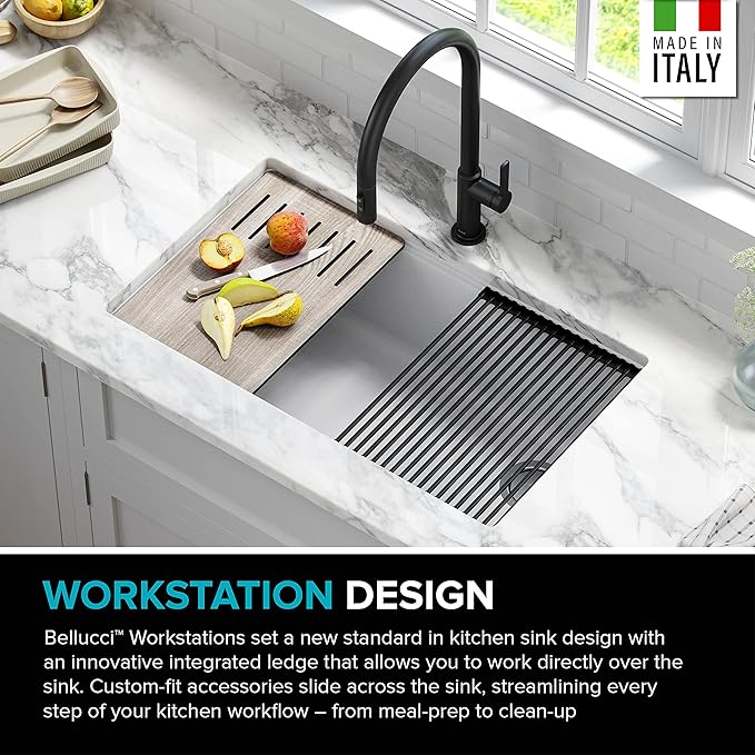KRAUS Bellucci Workstation 32 in. Undermount Granite Composite Single Bowl - Image 4