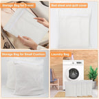 4-Piece White Large Durable Organic Cotton Mesh Laundry Bags - Image 6