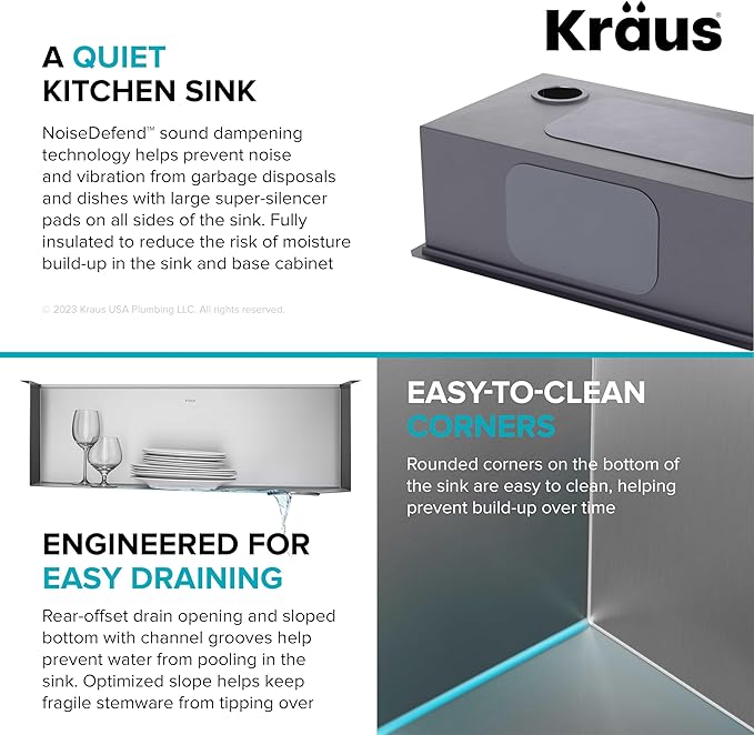 KRAUS Kore 27-Inch Undermount Workstation 16 Gauge Single Bowl Stainless Steel - Image 10