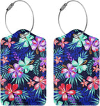 Set of 2 Luggage Tag for Suitcases Tie dye PU Leather Luggage Tag - Image 3