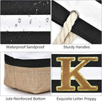 Becokan Beach Bag Initial Beach Tote - Image 2