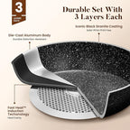 Kitchen Academy Induction Cookware Set-17 Piece Non-stick Cooking Pan Set - Image 6