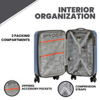 Rails Expandable Hardside Upright Suitcase with 360° Spinner Wheels (Denim / Medium Checked)