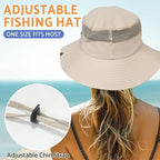PFFY Sun Bucket Hats for Men Women 3” Wide Brim UPF 50+ Fishing & Beach Hat - Image 3