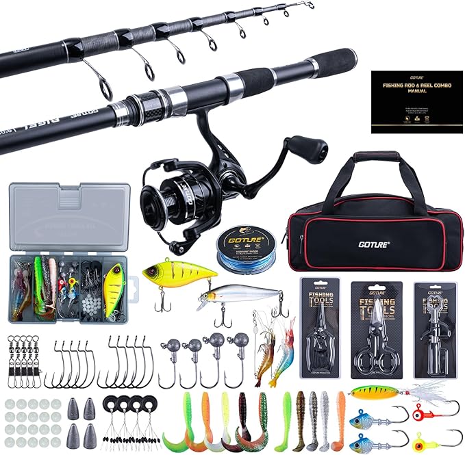 Goture Fishing Rod and Reel Combo, Fishing Pole, Telescopic Fishing Rod Kit by Goture