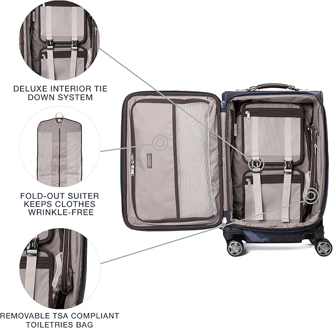 Travelpro Platinum Elite Softside Expandable Carry on Luggage, 8 Wheel Spinner - Image 4