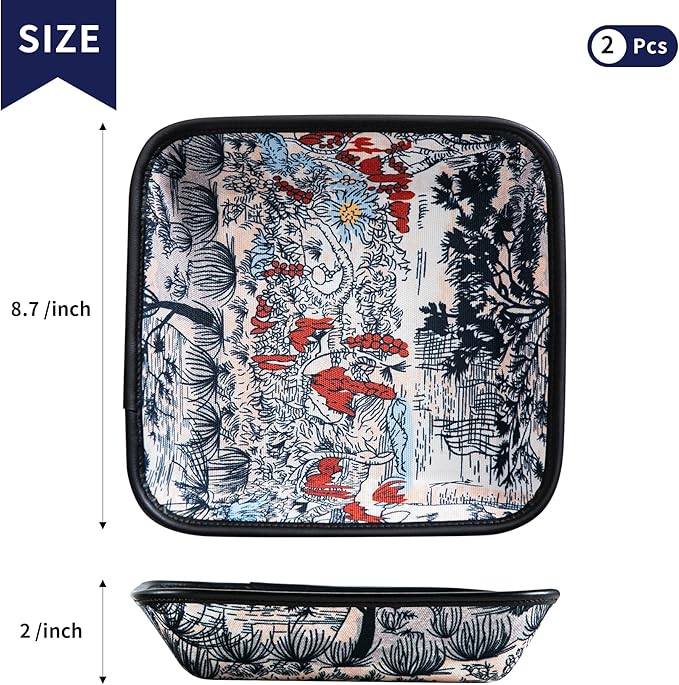 2025 Improved Design Premium Square Fabric Valet Tray Organizer Set of 2 - Image 5