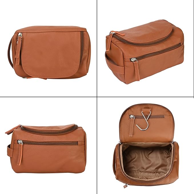 ELIZO Premium REAL Leather Toiletry Bag - Image 9