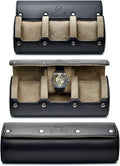 Watch Roll Travel Case Leather – 3 Slot Watch Holder Storage by MirageLuxuryTravel