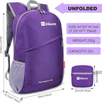 ZOMAKE Lightweight Packable Backpack 20L, Foldable Backpacks Small Daypack - Image 2