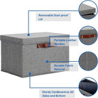 Temary Storage Bins with Lids 2-Pack Large Foldable Storage Baskets with Lid - Image 3