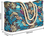 Becokan Beach Bags for Women Large Waterproof Beach Tote Bag Zipper Beach Bags - Image 4