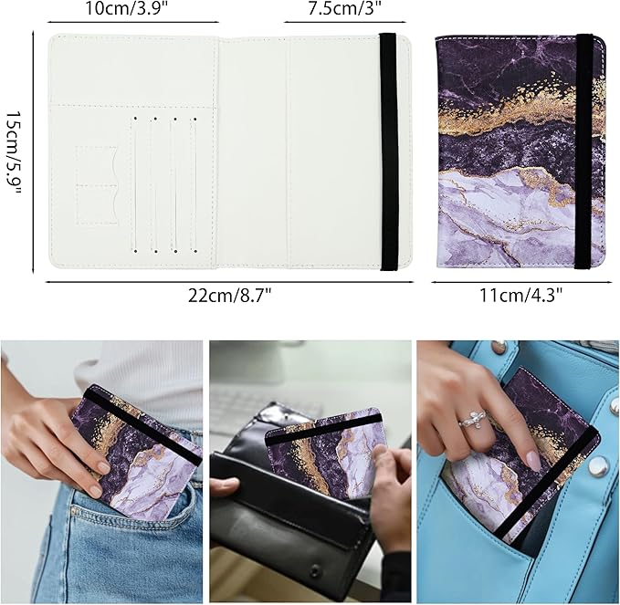 Passport Holder for Women and Men PU Leather Passport Cover for Travel - Image 4