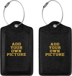 2PC Custom Luggage Tags Personalized Leather Luggage Tag - Image 3