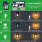 2 Pack Solar Wall Lantern Lights Outdoor Dusk to Dawn Motion Sensor Waterproof - Image 4